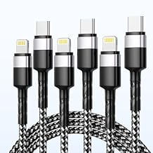 USB C to Lightning Cable,3Pack6.6/6.6/10FT iPhone Fast Charger Cable, [Apple MFi Certified] Nylon Braided USB-C Power Delivery Charging Cord for iPhone 14/13/12/11/X/XS/8/7/Plus/iPad/AirPods