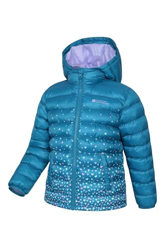 Mountain Warehouse Mountain Warehouse Seasons Steppjacke für Kinder - Ultraleichte, warme, wasserdichte Steppjacke. Jungen & Mädchen Winterjacke mit Kapuze & Reißverschluss Aquamarin Kinder 98 EU (2-3 Jahre) - Zusatzansicht 4 | TV | Video | Foto