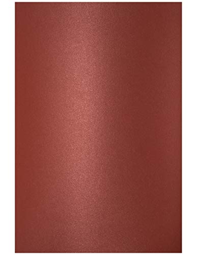 Netuno 20x carton nacré rouge foncé A4 210 x 297 mm 250g Aster Metallic Dark Red papier cartonné brillant effet métallisé carton perlé pour mariage DIY...
