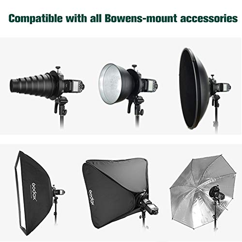 Godox S2 Speedlite Bracket Bowens Mount Holder + Cold Shoe Flash Mount For Godox V1 Series, Ad200Pro, Ad200, Ad400Pro, V860Ii Series, Tt350 Tt685 Tt600 Series Flash #TOP3