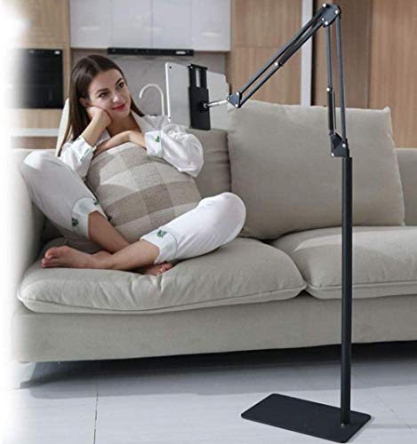 Schwarzes Aluminiumlegierung Ipad Aufnahmeständer Höhe einstellbar 135-175 cm / 53,1-68,9 Zoll Stativ Tablet für Ipad Ipad Mini und andere