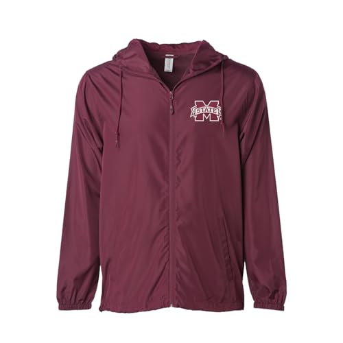 Sorority Letters Shop Mississippi State University Lightweight Windbreaker Jacket embroidered with MSU M
