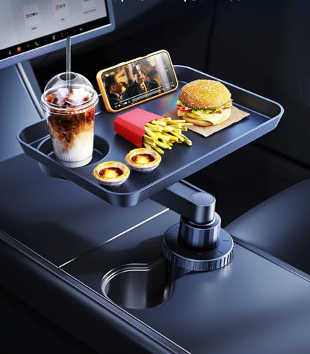 DICMKY Car Cup Holder Tray Car Food Tray Table for Car Eating Lunch Cup Holder Expander Insert Interior Long Road Trip Essentials Travel Patrol Accessories Drink Holder Organizer for Semi Truck Rv