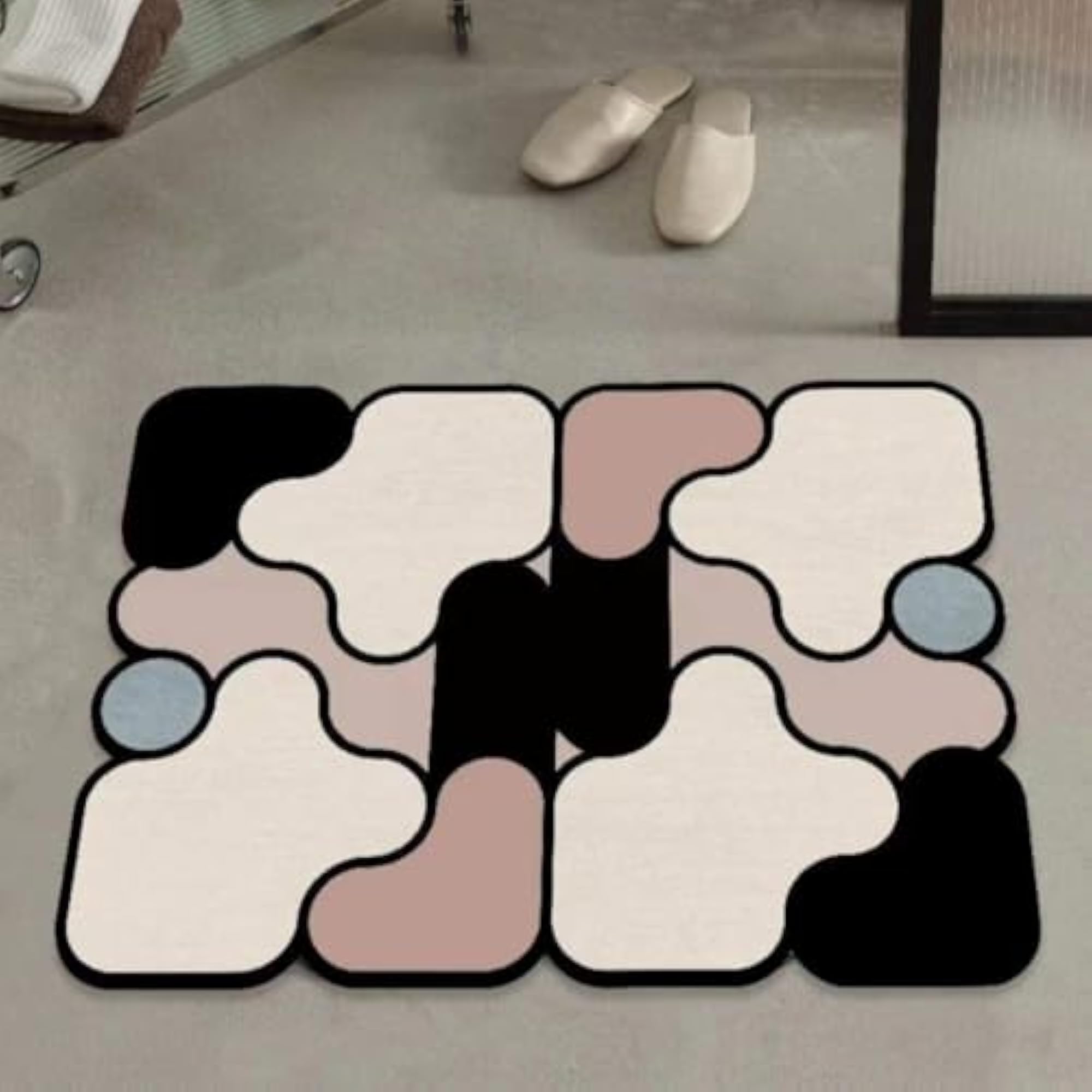 5D Puzzle Style Bath Rug, Super Absorbent