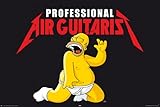 LAMINATED/ENCAPSULATED TV Cartoon Simpsons Air Guitarist Poster Dimensions 91,4 x 61 cm (91.5 x 61 cm)