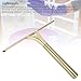 Stainless Steel Silicone Window Cleaner with Hook Mirror Shower Glass Door Window Car Tile Scraper Cleaner Bronze Household Water Grill (Gold)