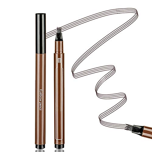 Aaiffey Eyebrow Tattoo Pen Waterproof Microblading Eyebrow Pencil with Micro-Fork Tips Applicator Creates Daily Natural Brows Makeup Long Lasting