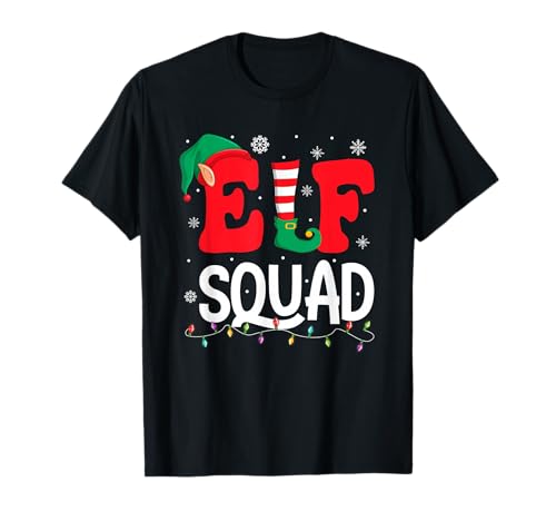 Elf Squad Christmas Matching Family Group Elf Xmas T-Shirt