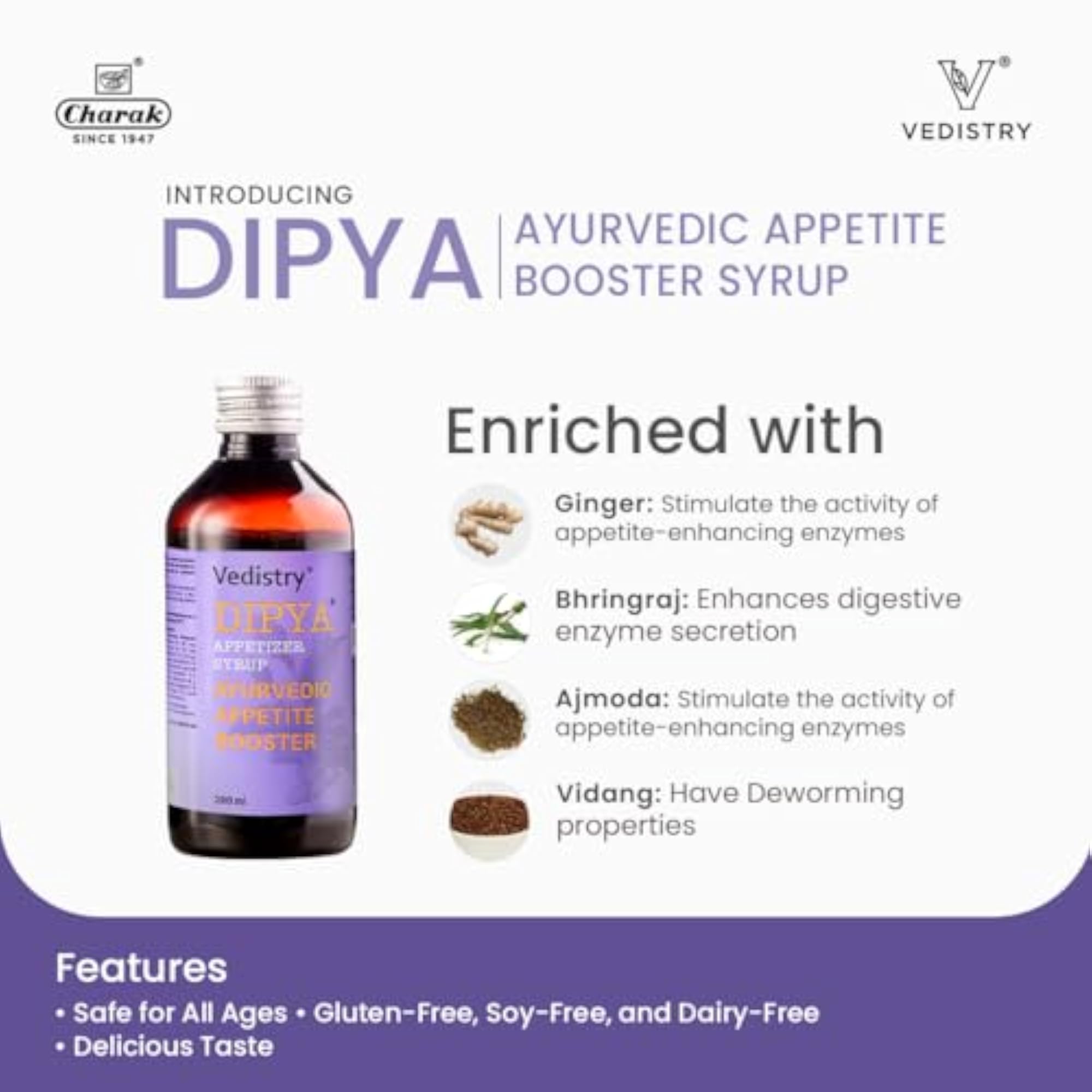 Charak Vedistry Ayurvedic Dipya Appetizer Syrup 200ml