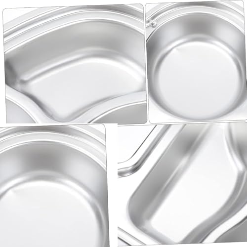 Image of Happy Hues Stainless Steel Divided Meal Plate Tray-3 Compartments Dinner Dish for Baby (Elephant2)