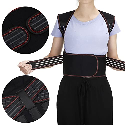 Self Heating Full Back Support Belt Men Women 108Pcs Magnets Self-Heating Waist Back Brace Vest Lumbar Belt Spine Shoulder Neck Posture Correction Belt (Color : Black, Size : X-Large) #TOP5