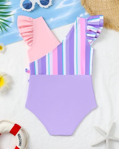 Image of Mioglrie Toddler Baby Swimsuit Girl Bathing Suit Girl 2T 3T 4T 5T 6T Girls One Piece Swimsuits Color Block Swimwear