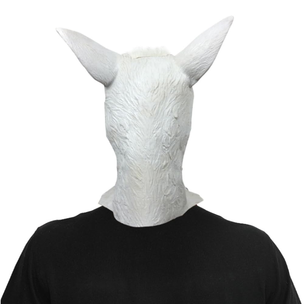 Maska na głowę z alpaki, kostium na Halloween, zabawne maski na całą twarz, zwierzę, lateks, cosplay, przebranie, rekwizyty