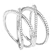 Beaux Bijoux Sterling Silver CZ Double X Ring (Size 8)
