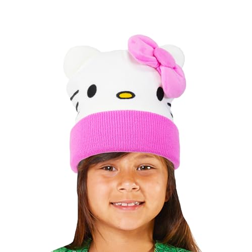 Sanrio Hello Kitty Winter Hat and Mittens Set - Beanie, Gloves, Stickers Bundle | Kitty Gifts for Girls, Kids3