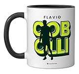Tennis Type Set - Flavio Cobolli Ceramic Mug, Black/White
