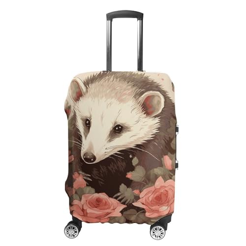 Opossum And Roses Printed Luggage Cover Protector, Fits 18-32 Inch Luggage