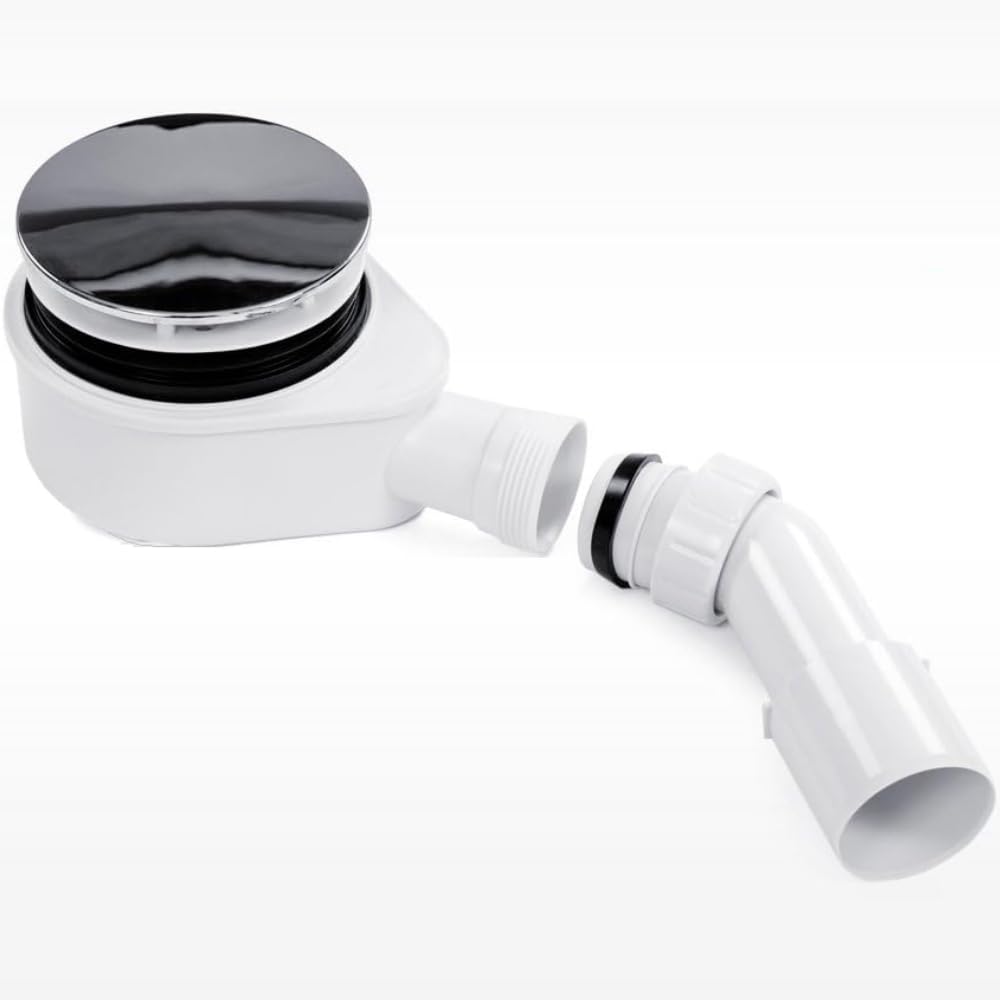 Schläfer 4397006 | Sifone Piatto Doccia Piletta di Scarico per Piatto Doccia Sifonata Ispezionabile, per foro doccia diam 90 mm, Tappo Coperchio Cromato Tubo di scarico diam 40/50 mm
