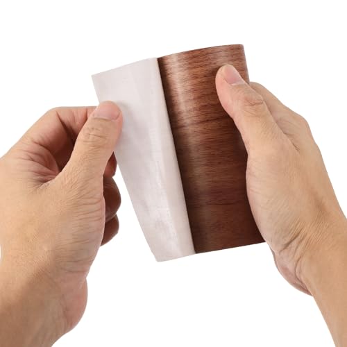 Image of PATIKIL Wood Grain Repair Tape 4.7 inch X15', Self Adhesive Realistic Textured Repair Tape Patch for Floor Door Table Cabinets Desk, Red Oak