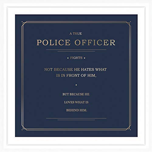 Police Academy Graduation Gifts | Law Enforcement Wall Art Picture Frame | Chief Desk Decorations for Office | Sentimental Sheriff Deputy Gifts | Police Officer Decorations