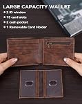 Swallowmall Portefeuille en cuir pour hommes, Portefeuilles bifold Hommes Cuir véritable RFID Blocage du portefeuille pour hommes avec support de carte amovible 2 ID Windows 15 Fentes de cartes