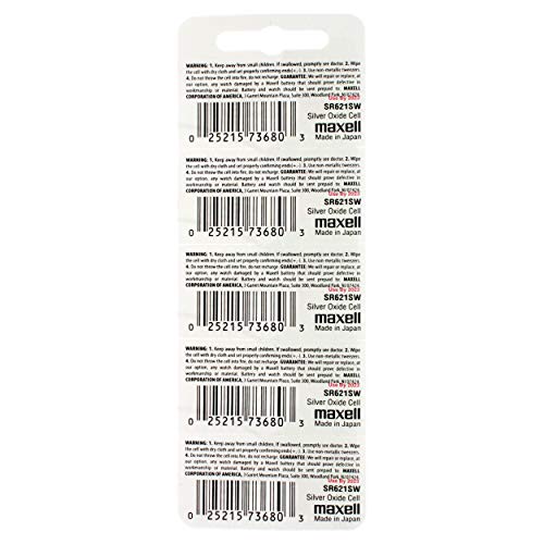 5Pk Maxell Silver Oxide Sr621Sw Low Drain Watch Battery Replaces 1175So, 164, 280-34, 362, 531, 602, Ag1, D 364, D364, Gp364, L621, Lr621, R 364/31, Rw 320, S621S, Sb-Ag/Dg, Sg1, Sp364, Sr 60, V364 #TOP1