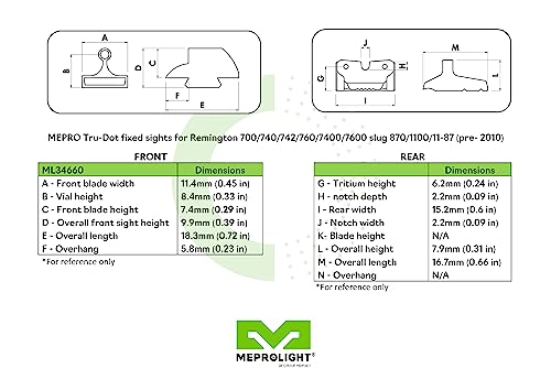 Meprolight MEPRO TRU-DOT Tritium Sights for Remington Shotguns #TOP21