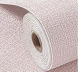 Papel De Parede Adesivo Textura Linho Cor Sólida - Acabamento Moderno e Minimalista, Autocolante para Escritório, Sala e Quarto(Rosa,3Metros x 50cm-1.5m²)