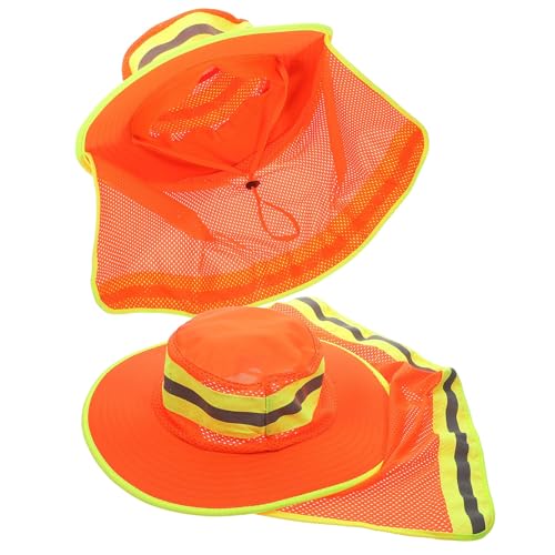 Chapeau de pêche unisexes orange casquette extérieur réglable et respirante