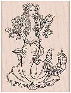 Hero Arts K6229 Woodblock Stamps, Mermaid image 3
