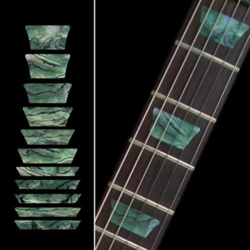 Inlay Sticker Fret Markers for Guitars & Bass - Dish/Trapezoid Les Paul Style Fret Markers - Abalone Green