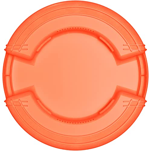 Image of SPARTA Bronco Round Waste Bin, Trash Can with Handles for Garbage or Recycling, 32 Gallon Capacity, Orange