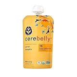 Cerebelly Organic Baby Food Pouches, Carrot Pumpkin Purees, 16 Nutrients, No Added Sugar, Fiber & Non-GMO, 4oz, 1 Count