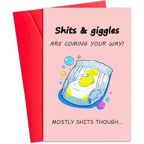 Baby Shower Card Baby Cards Congratulations Hilarious Diaper - Themed Greeting Card for Pregnant Women and New Moms - Fun and Witty Welcome to Motherhood!