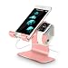 Tranesca Charging Stand Compatible with Apple Watch 4/Apple Watch 3/Apple Watch 2/Apple Watch 1(38mm/40mm/42mm/44mm) and iPhone/iPad (Rose Gold-Must Have Apple Accessories)
