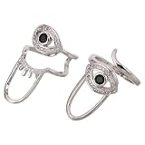 ULTECHNOVO 2 Piezas Anillo Punta Uña Diseño de Mal de Ojo, de Cobre y Plata, Resistente al Desgaste y Cómodo para Uso Diario y Social