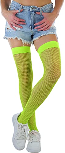 ToBeInStyle Women's Diamond Large and Fine Fence Net Fishnet Nylon Thigh High4