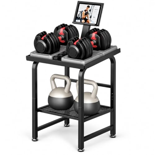 Dumbbell Rack Weight Stand Fits For Adjustable Weight With Media Rack