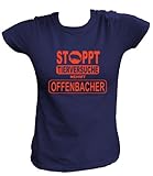  Artdiktat Damen T-Shirt - Stoppt Tierversuche - Nehmt Offenbacher, Größe S, navy