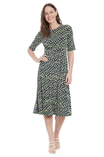 London Times Elegant Half-Sleeve Mid-Calf Work Dresses for Women