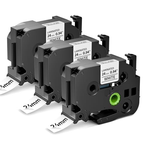 ASprinte �݊� �u���U�[ �s�[�^�b�` �e�[�v 24mm ���n������ TZe-251 TZe251 ���~�l�[�g Brother P�^�b�` P Touch TZe�e�[�v PT-D610BT PT-P710BT PT-P910BT�Ƃ̌݊���, ����8m,