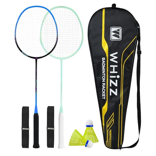 BAIHUALIN WHiZZ T80 Carbon Graphit Badminton Schläger, Leichter Badmintonschläger + Tragetasche + Griffband + Federball, Mintgrün+Schwarz BAIHUALIN WHiZZ T80 Carbon Graphit Badminton Schläger, Leichter Badmintonschläger + Tragetasche + Griffband + Federball, Mintgrün+Schwarz