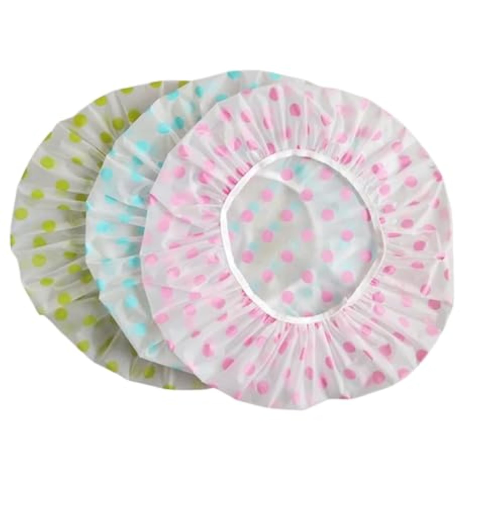 Waterproof Bath Caps for Women & Kids, Pack of 3