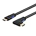 HDMI Cable, CableCreation 6 Feet Left Angle 90 Degree Vertical Left 4K HDMI 2.0 Cable, Support 4K Ultra HD, 3D Video, Ethernet, Audio Return Channel, Black