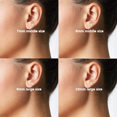 Cutefeel 18K Gold Plated Sterling Silver Ball Stud Earrings 3Mm-8Mm Options thumb #7
