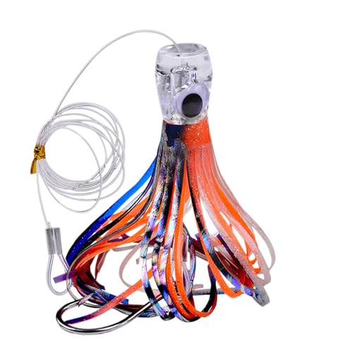 Señuelos de con curricán, simulación de Calamar, señuelo de Pescado y Barra – Señuelo Flexible bajo Realista para Perca marigane Gato Kayak Surf Mosca Hielo
