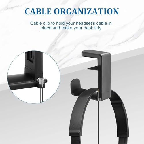 Noekye Headset Kopfhörer Headphone Halterung Ständer Halter Stand Kopfhörerständer Kopfhörerhalter Headsethalter Unter Tisch Schreibtisch Büro Organizer Zubehör Schwarz