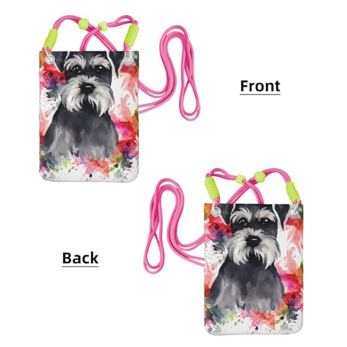 Schnauzer Cell Phone Purse For Women, Cell Phone Sleeve Pouch Case Wallet Bag With Black Shoulder Strap Travel Pouch2