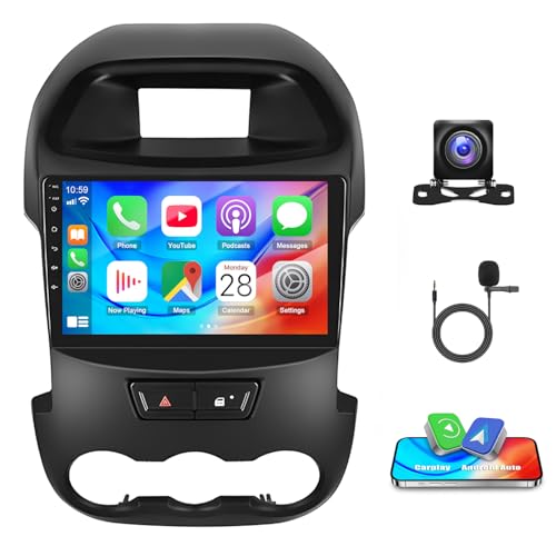 2+64G Android 14 Car Radio for Ford Ranger PX 2011-2015 Upgrade with Wireless CarPlay Android Auto, 9" Touch Screen for Ranger PX Stereo GPS Navi Bluetooth WiFi FM RDS SWC DSP Backup Camera