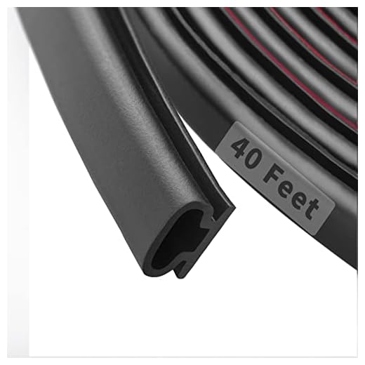 Fingwerk 40 Feet Rubber Weather Stripping Door Seal Strip, Self-Adhesive Backing D-Shape Door Weatherstripping for Door Frame Insulation Large Gap, Easy Cut to Size(Black)